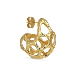 Jane Kønig - Chunky Space-Ohrring in vergoldete silber