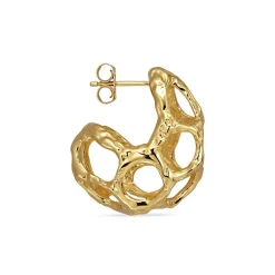 Jane Kønig - Chunky Space-Ohrring in vergoldete silber