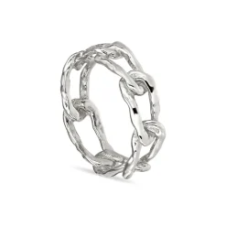 Jane Kønig - Medium Space Link ring i silber