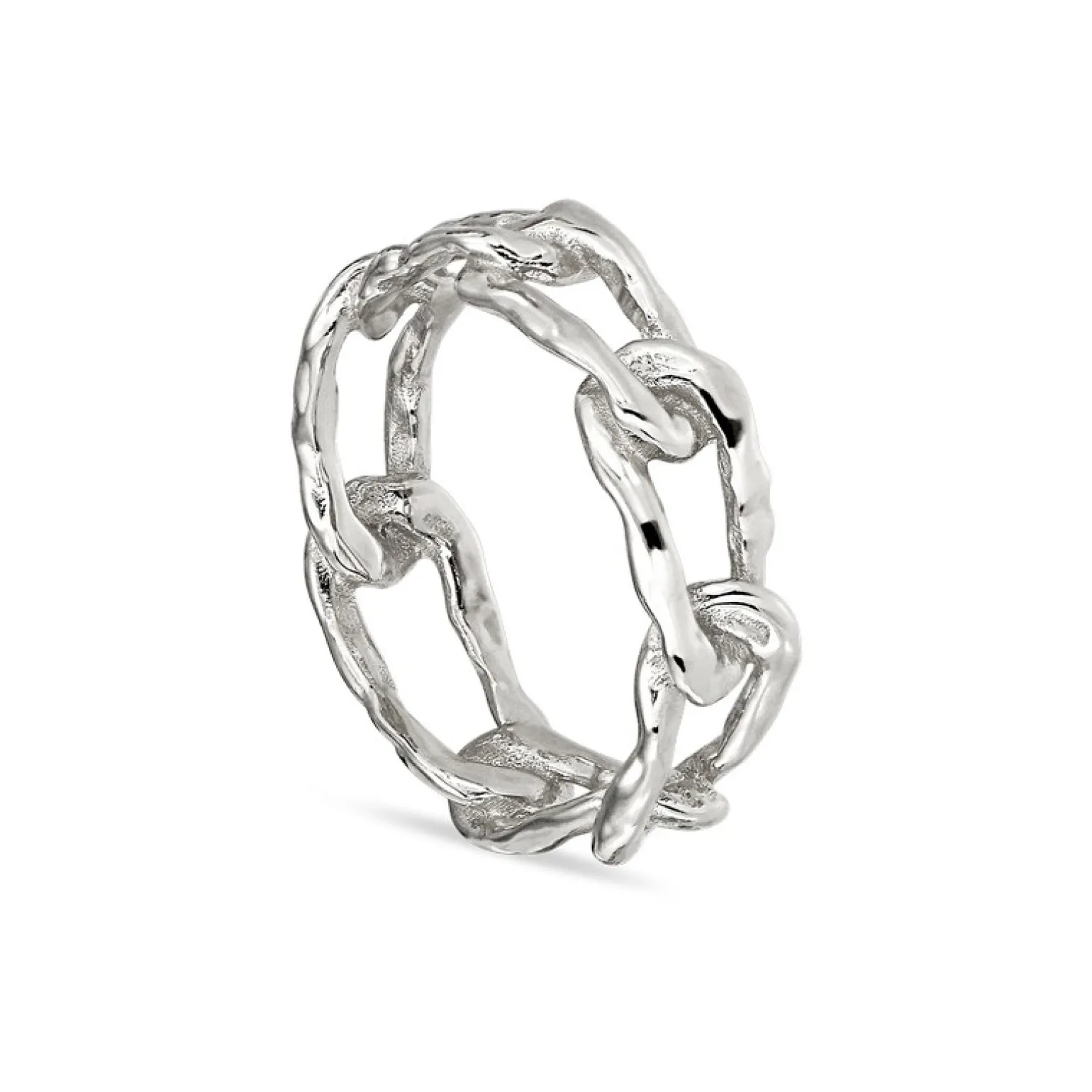 Jane Kønig - Medium Space Link ring i silber