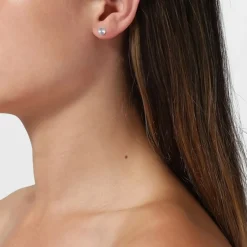 Jane Kønig - Reflexion Runder Ohrring in Silber