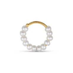 Jane Kønig - ROW Pearl Twist Ohrring mit Perlen in vergoldet