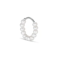 Jane Kønig - ROW Pearl Twist Ohrring mit Perlen in Silber