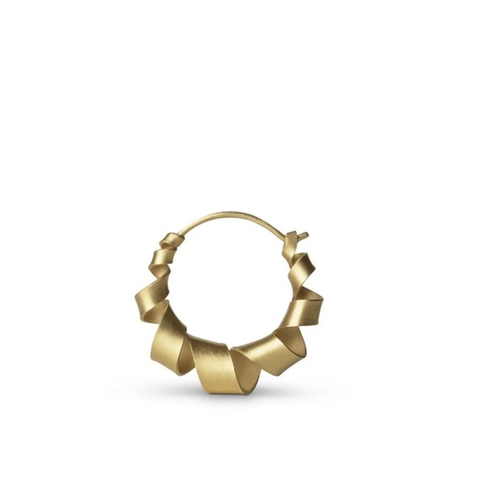 Jane Kønig - Small Curly Hoop in matt vergoldet