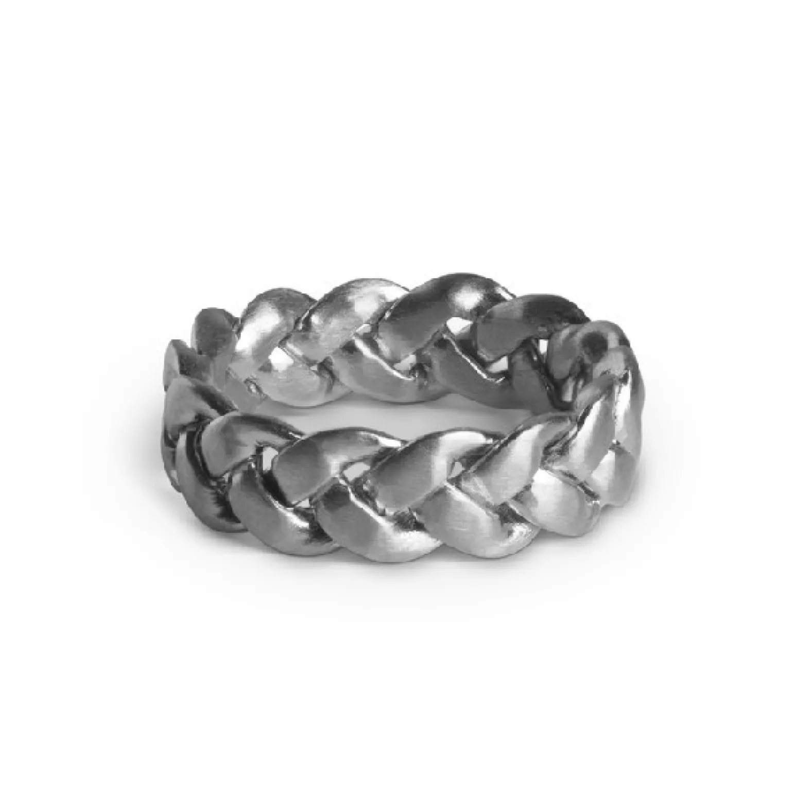 Jane Kønig Big Braided Ring in mattem Silber