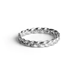 Jane Kønig Braided medium Ring in mattem Silber