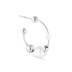 Jane Kønig Pearl - Big Atomic Hoop i silber