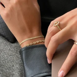 Jeberg Baby Luna armband in vergoldete silber