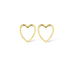 Jeberg Heart Me Ohrringe aus vergoldete silber mit weißer Emaille