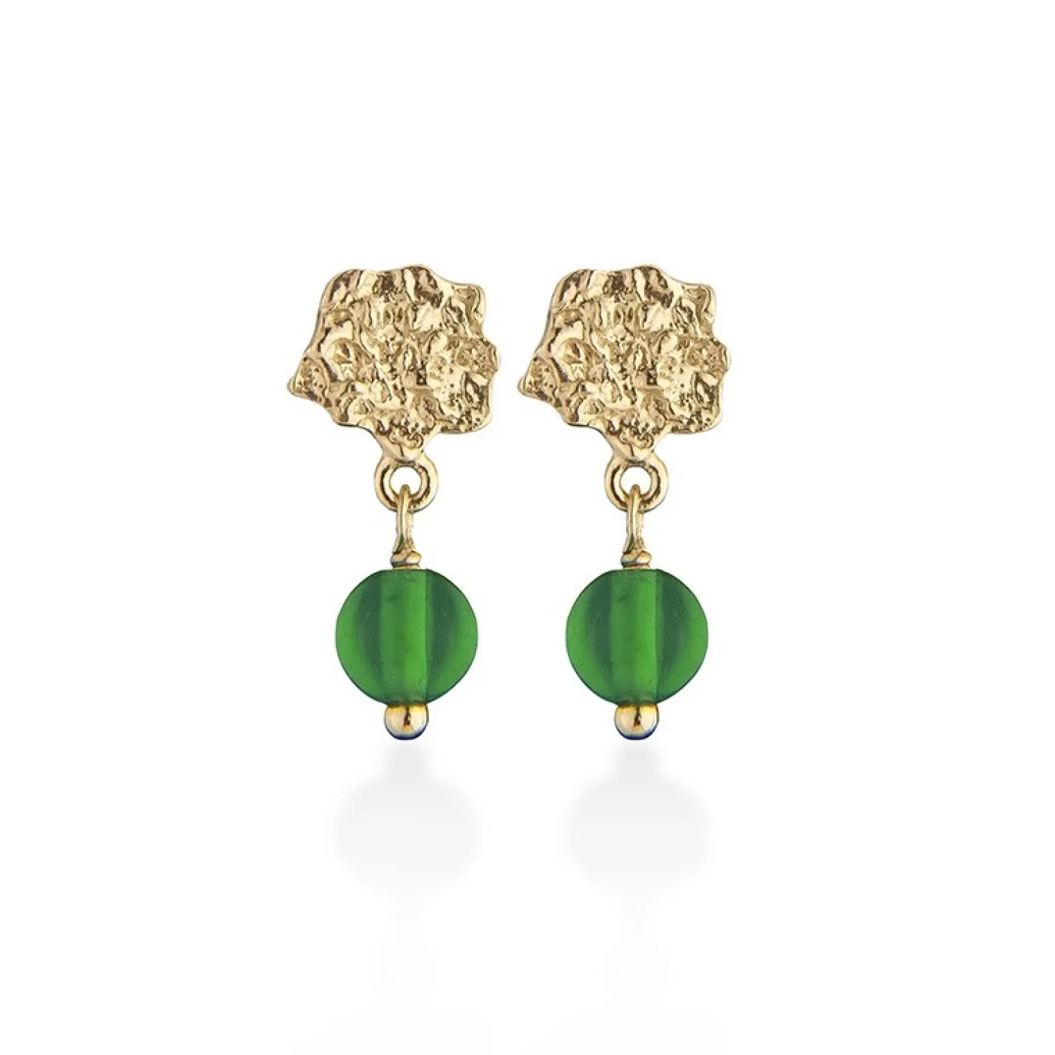 Jeberg I AM GOLD Mini Ohrringe in vergoldete silber mit Achat