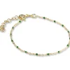 Jeberg Ivy armband in vergoldete silber mit grüner Emaille