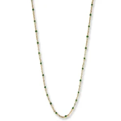 Jeberg Ivy Halskette aus vergoldete silber mit grüner Emaille