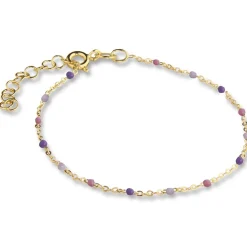 Jeberg Lavendel armband in vergoldete silber mit lila Emaille