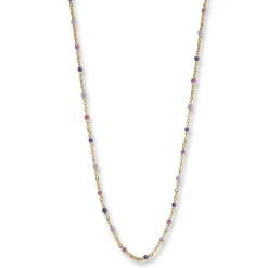 Jeberg Lavendel-Halskette aus vergoldete silber mit lila Emaille