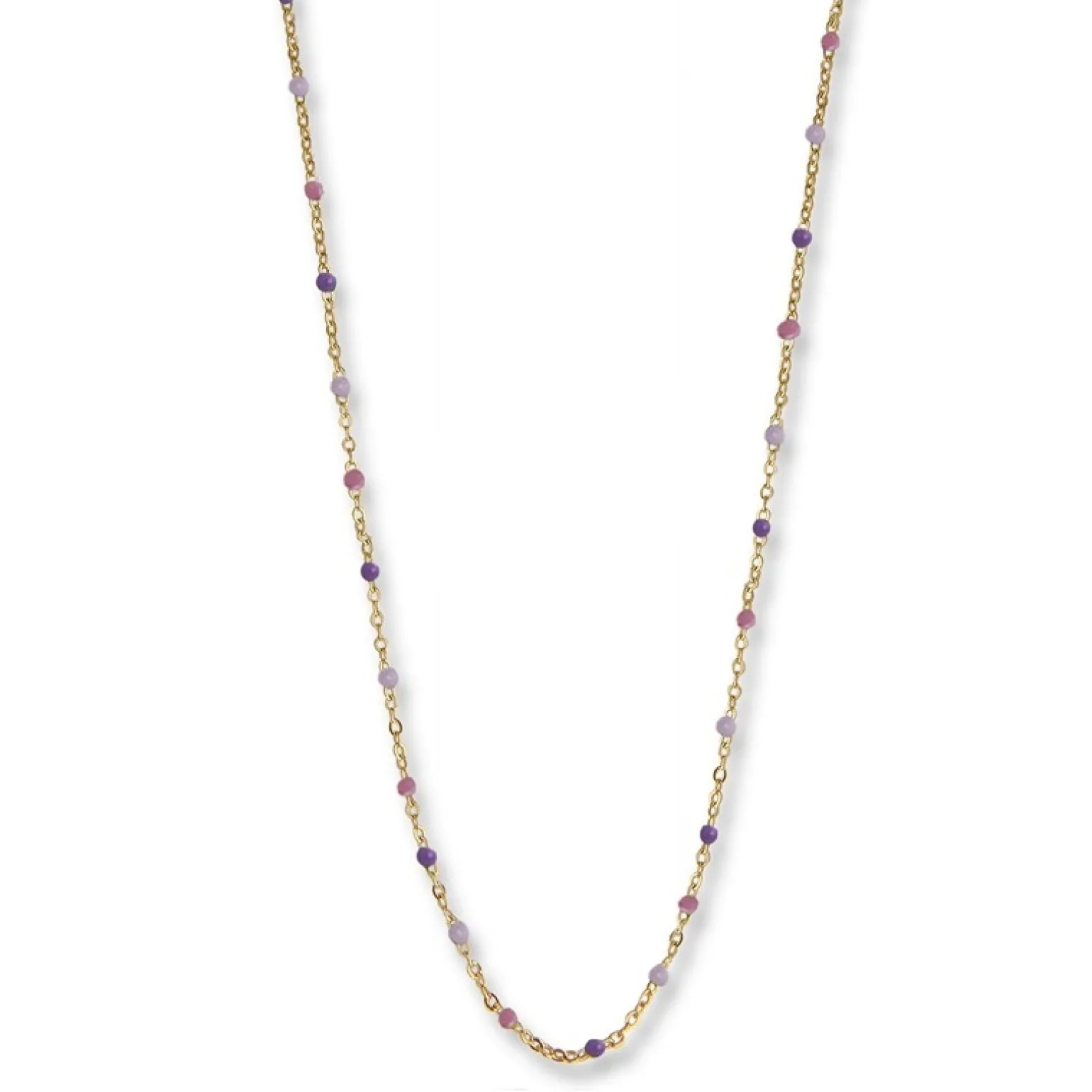Jeberg Lavendel-Halskette aus vergoldete silber mit lila Emaille