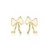Jeberg Petite Bow Ohrringe aus vergoldete silber mit weißer Emaille