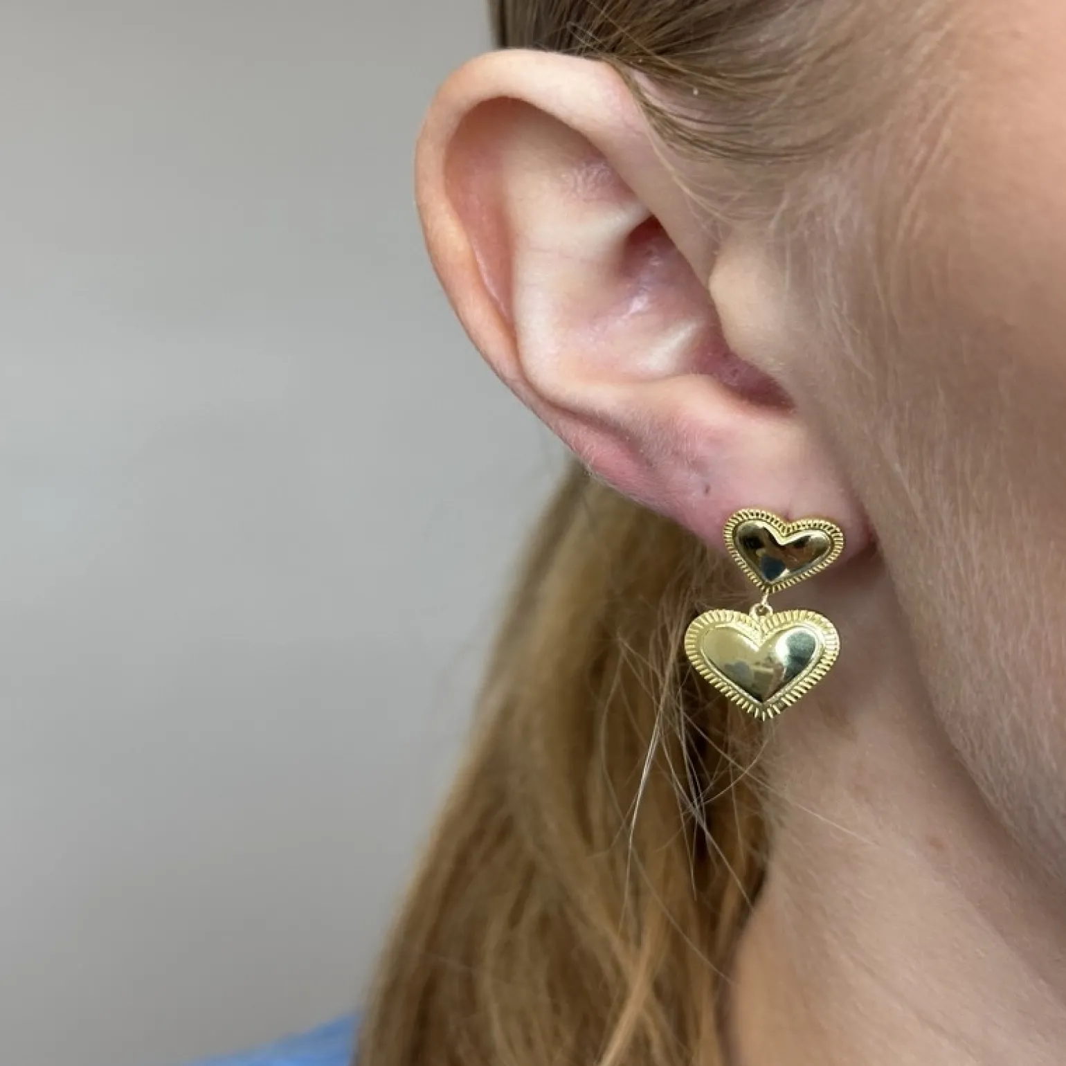 Jeberg Rouge Noir Plain Ohrringe in vergoldete silber