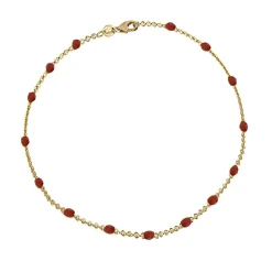 Jeberg Ruby Wine armband in vergoldete silber mit orangefarbener Emaille