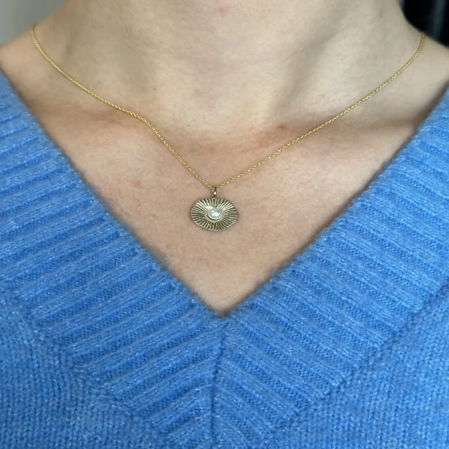 Jeberg Sand Dune Pearl Halskette in vergoldete silber mit Perle