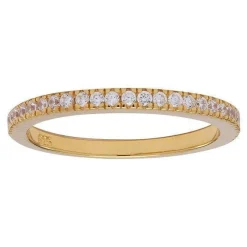 Joanli Nor - Adina- Vergoldeter Silberring mit 1 Reihe von Kristallen