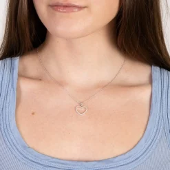 Joanli Nor - Aida - Silberne Halskette mit 33 mm Herz-Anhänger