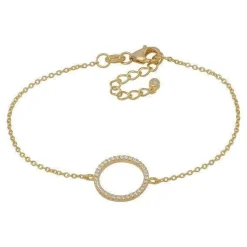 Joanli Nor - Anna - Vergoldetes Armband mit Kreis und Zirkoniumdioxid