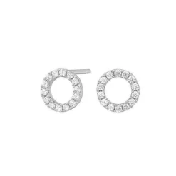 Joanli Nor - Anna- Runder Silberohrring mit Zirkonia - 8mm