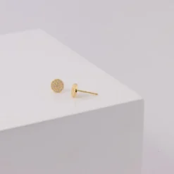 Joanli Nor - Annie - Vergoldete runde Ohrstecker mit Zirkonias