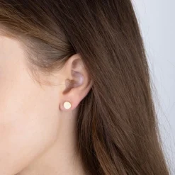 Joanli Nor - Annie - Vergoldete runde Ohrstecker mit Zirkonias