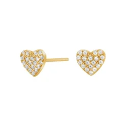 Joanli Nor - DIANOR Ohrstecker mit Zirkon Herzen in vergoldete silber