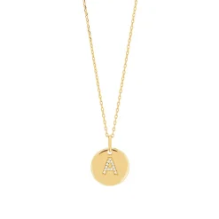 Joanli Nor - EllaNor Buchstaben-Anhänger aus vergoldetem Silber mit Kette