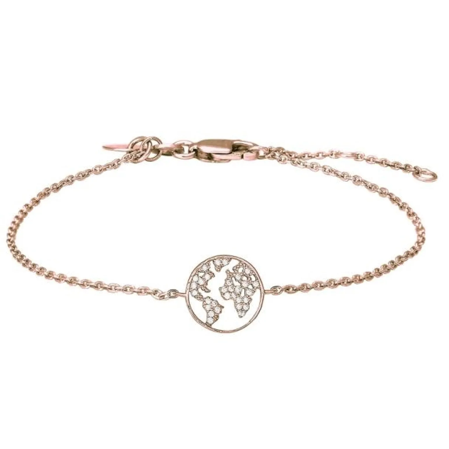 Joanli Nor - ETTANOR armband m. Verden i zirkonia in rosa vergoldete silber **