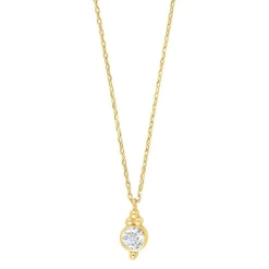 Joanli Nor - Halskette mit kleinen Kugeln und Zirkon vergoldet