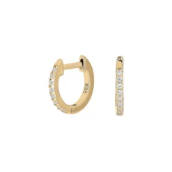 Joanli Nor - HELLENOR Creolen mit klaren Zirkonen in vergoldeter Ausführung