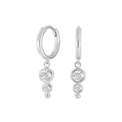 Joanli Nor - IRENENOR Creole mit Zirkonen und Kugel in Silber