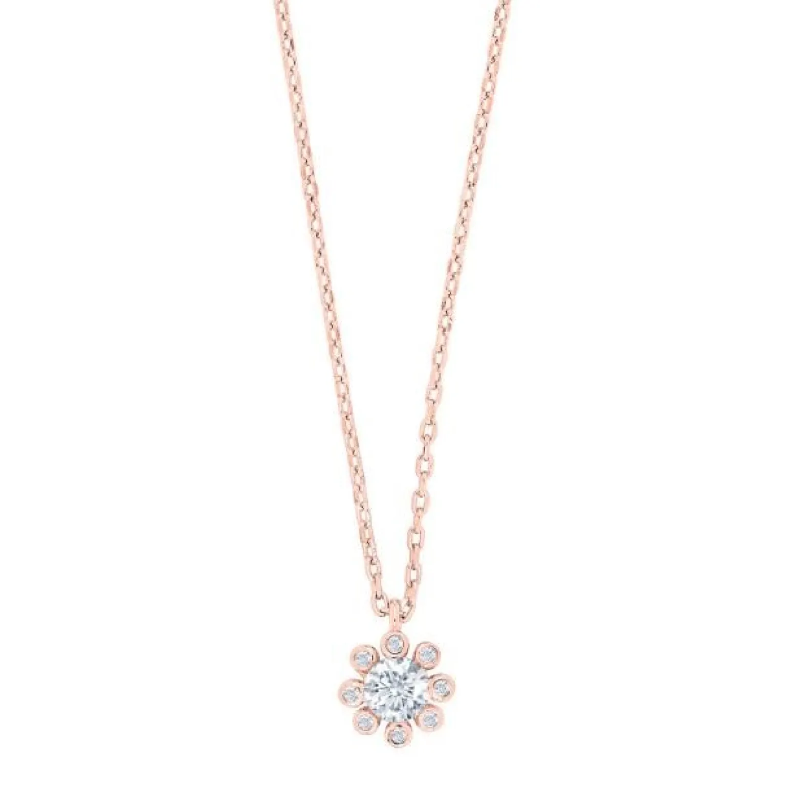 Joanli Nor - JOYNOR Halskette aus rosévergoldetem silber mit Zirkonias