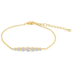 Joanli Nor - LINDANOR armband m. zirkonia i vergoldete silber