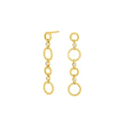 Joanli Nor - MARIENOR 3 Ohrringe in vergoldete silber m. zirkonia