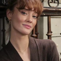 Joanli Nor - MARIENOR 3 Ohrringe in vergoldete silber m. zirkonia