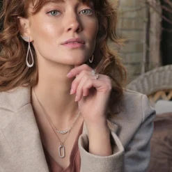 Joanli Nor - METTENOR weiße Halskette silber m. zirkonia