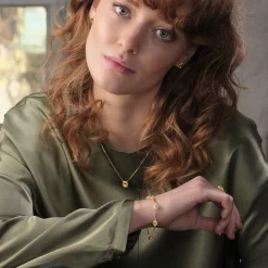 Joanli Nor - MILLENOR grüne Halskette vergoldete