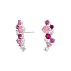 Joanli Nor - NADINENOR 3 Ohrstecker aus silber m. rosa zirkonia