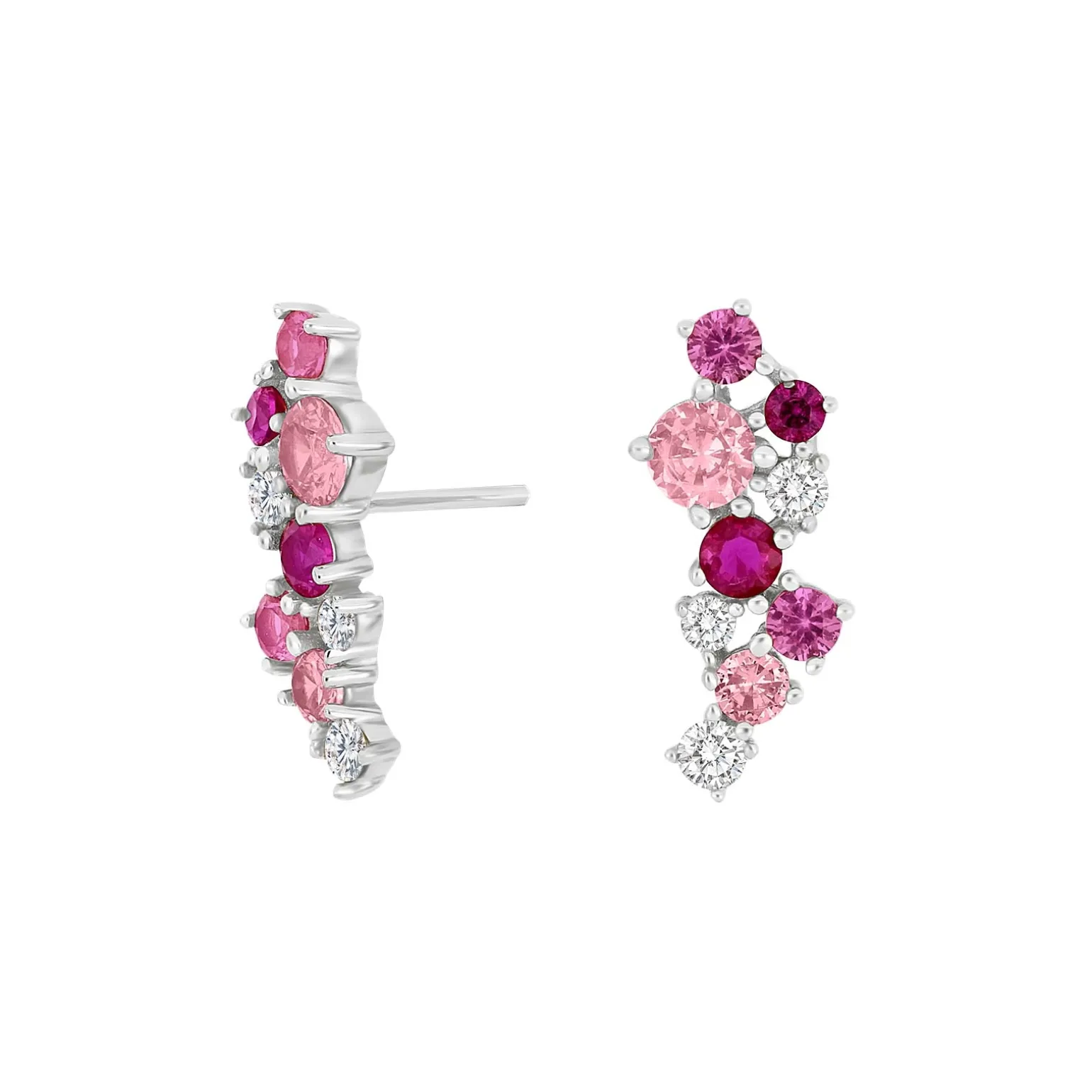 Joanli Nor - NADINENOR 3 Ohrstecker aus silber m. rosa zirkonia