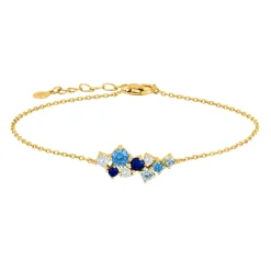 Joanli Nor - NADINENOR armband i vergoldete silber m. blau zirkonia