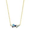 Joanli Nor - NADINENOR Halskette aus vergoldete silber m. blau zirkonia