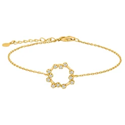 Joanli Nor - NANANOR armband i vergoldete silber w. zircon circle