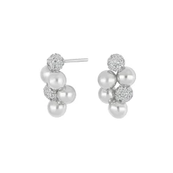 Joanli Nor OLINANOR Ohrstecker Kugeln in silber mit zirkonia