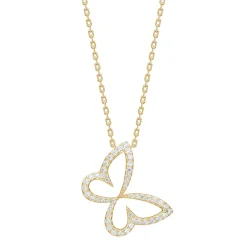 Joanli Nor PamelaNor Halskette in vergoldete silber mit Schmetterling