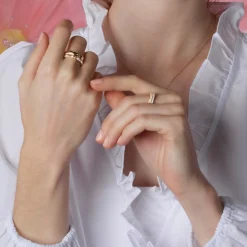 Joanli Nor PENNYNOR ring aus vergoldetem silber mit zirkonia