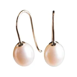 8 Karat goldene Ohrringe mit Süßwasserperlen